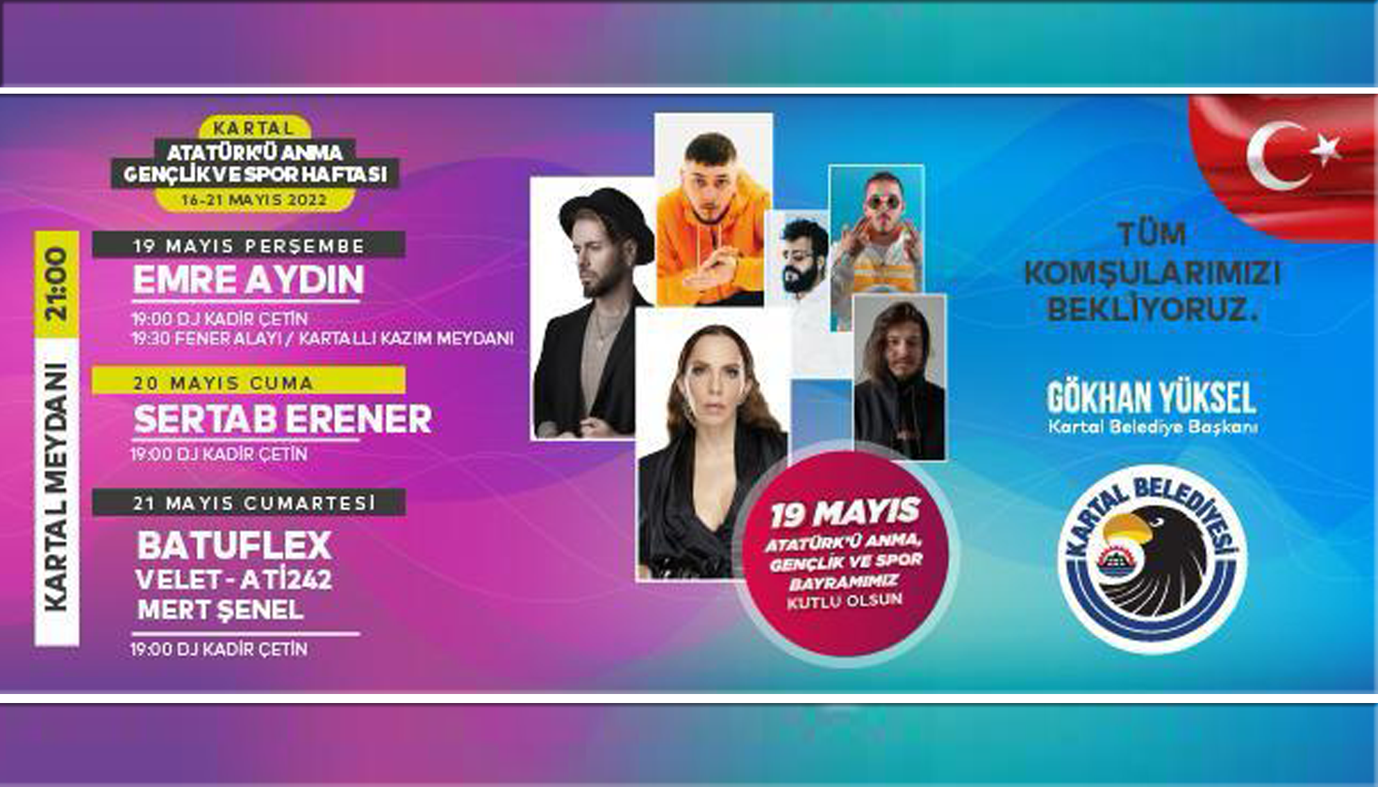 Kartal’da 19 Mayıs 3 gün 3 gece kutlanacak