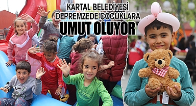 Çocuklar, Kartal Belediyesi'nin düzenlediği şenliklerle moral buluyor