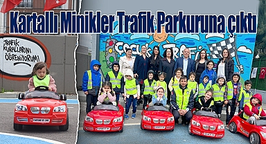 Kartallı Minikler Trafik Haftası'nda Kuralları Öğrenip Parkura Çıktı