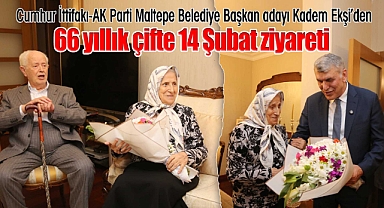 Cumhur İttifakı AK Parti Maltepe Belediye Başkan Adayı Kadem Ekşi'den 66 yıllık çifte 14 Şubat ziyareti