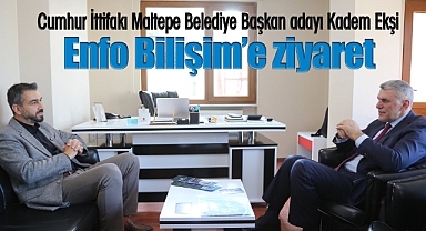 Cumhur İttifakı AK Parti Maltepe Belediye Başkan Adayı Kadem Ekşi'den Enfo Bilişim'e ziyaret