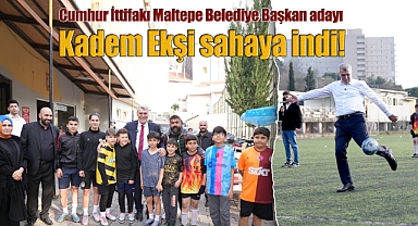  Cumhur İttifakı Maltepe Belediye Başkan adayı Kadem Ekşi sahaya indi, çocuklarla top oynadı