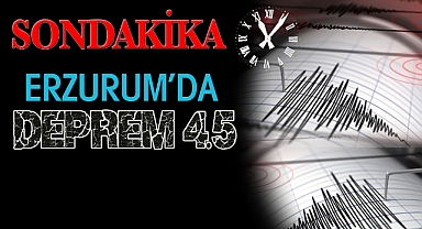 Erzurum'da 4.5 büyüklüğünde deprem